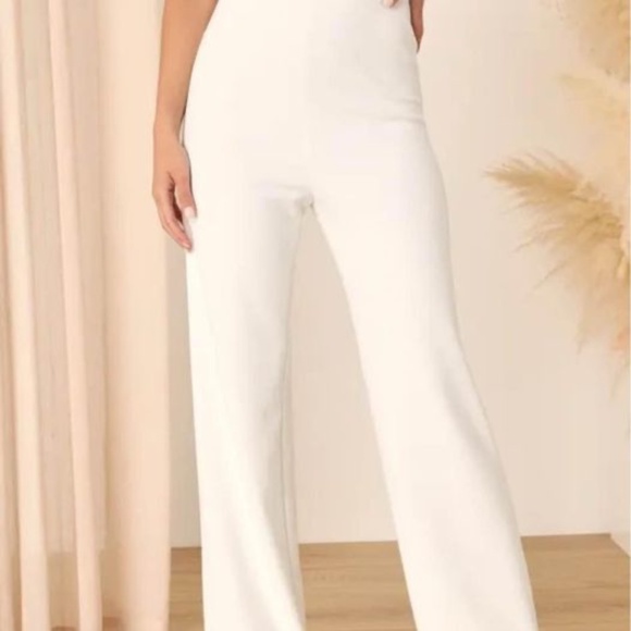 Lulus Ivory Wide-Leg Two-Piece Jumpsuit BNWT - Picture 5 of 6